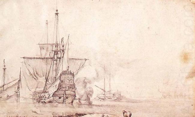 Vessel Firing a Salvo, PUGET, Pierre